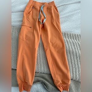 women's Shaka Orange High Waisted Zamora - Petite Jogger Scrub Pant